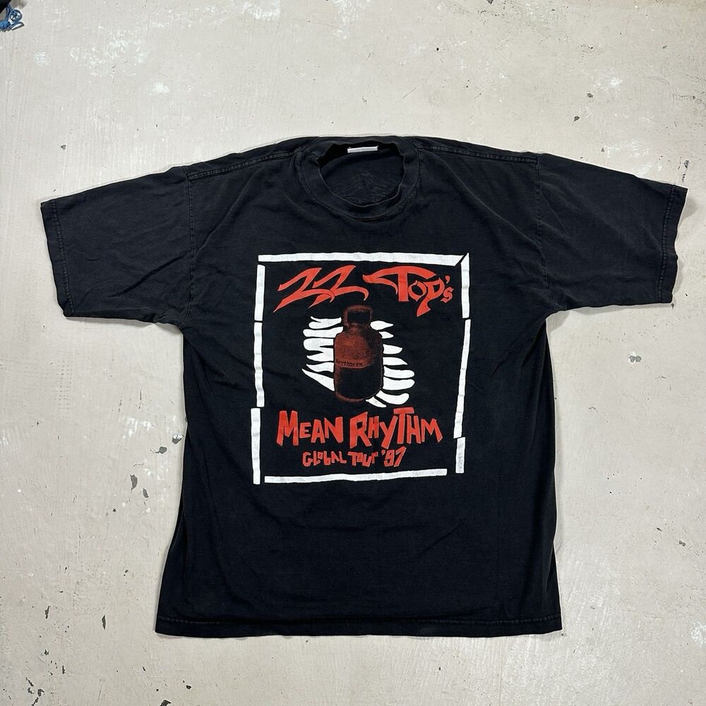 Vtg 1997 ZZ Top Mean Rhythm Global Tour Shirt George Thorogood North American XL